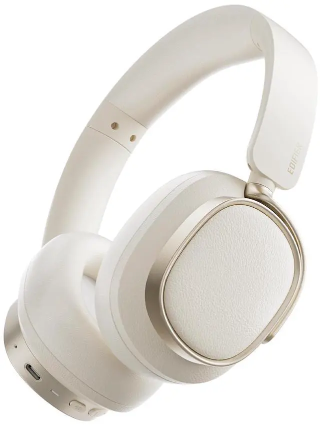 Main image of Edifier Active Noise Cancelling Headphones, Over Ear Bluetooth Headset, 92H Playtime Wired & Wireless Hi-Res Audio Certified, Fast Charging Clear Calls for Home Office Travel - Ivory