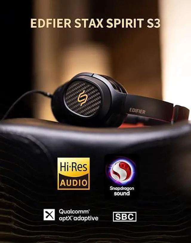 Alt view image 3 of 5 - Edifier STAX Spirit S3 Wireless Over-Ear Headphones with Mic for Audiophiles, Home, Studio - Black (Refurbished)