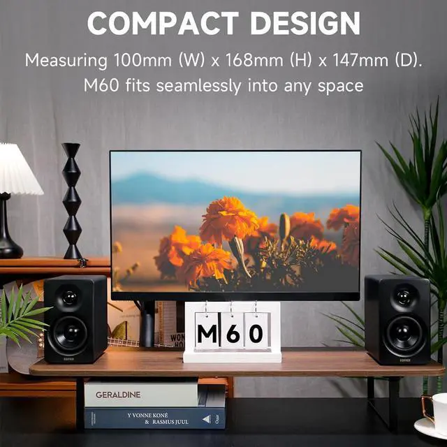 Alt view image 2 of 7 - Edifier Bookshelf Speakers, 66W RMS Desktop Speakers, Hi-Res Audio & Hi-Res Wireless Audio Computer Speakers, Bluetooth V5.3 Speakers with USB-C AUX Input and Stands  Black