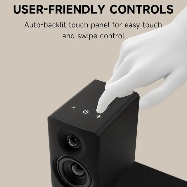 Alt view image 6 of 7 - Edifier Bookshelf Speakers, 66W RMS Desktop Speakers, Hi-Res Audio & Hi-Res Wireless Audio Computer Speakers, Bluetooth V5.3 Speakers with USB-C AUX Input and Stands  Black