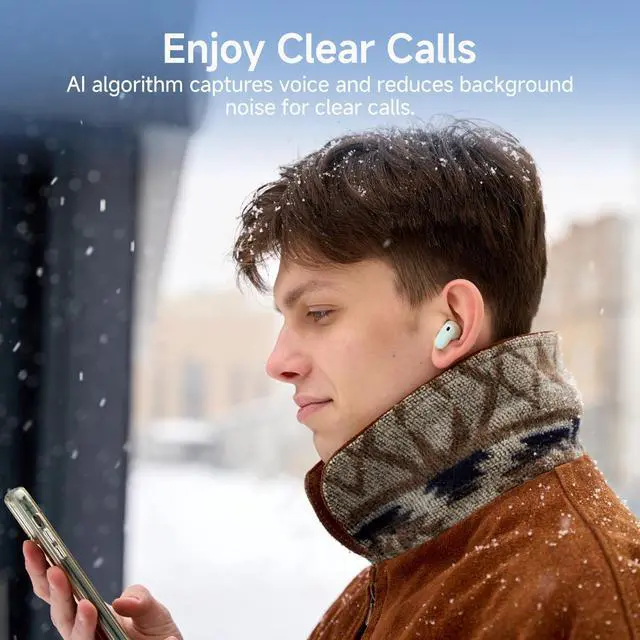 Alt view image 3 of 7 - Edifier X1 Lite True Wireless Earbuds, Bluetooth 5.4 Earphones with 26 Hours Playtime Single Mic AI for Clear Calls, IP54 Sweat Resistant Low Latency Headphones Supports Fast Charging - Green
