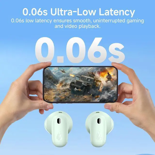 Alt view image 6 of 7 - Edifier X1 Lite True Wireless Earbuds, Bluetooth 5.4 Earphones with 26 Hours Playtime Single Mic AI for Clear Calls, IP54 Sweat Resistant Low Latency Headphones Supports Fast Charging - Green