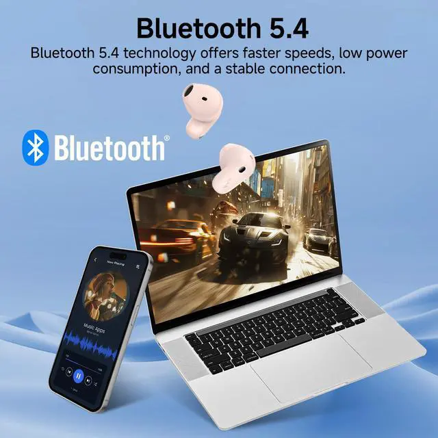 Alt view image 5 of 7 - Edifier X1 Lite True Wireless Earbuds, Bluetooth 5.4 Earphones with 26 Hours Playtime Single Mic AI for Clear Calls, IP54 Sweat Resistant Low Latency Headphones Supports Fast Charging - Pink