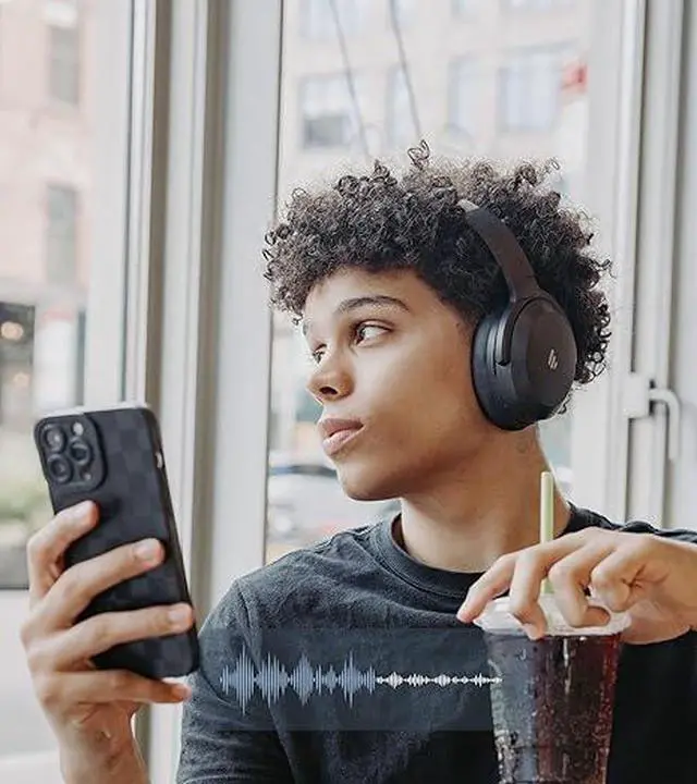 Alt view image 6 of 7 - Edifier WH700NB Pro Wireless Over-Ear Headphones with Active Noise Cancellation, Hi-Res Audio, Bluetooth V5.4, Multi-Point Connection, Al Clear Calls, Fast Charging, Foldable - Black