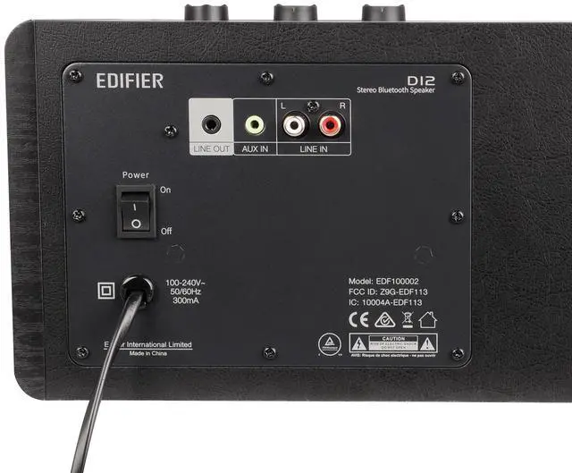 Alt view image 5 of 5 - Edifier D12 Tabletop Speaker - Integrated Desktop Stereo Bluetooth Speaker - Wireless Computer Speaker for Desktop Use- 70 Watts RMS with Subwoofer Line Out - Black