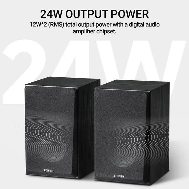 Alt view image 2 of 7 - Edifier R990BT 2.0 Active Multimedia Speakers - Bluetooth Bookshelf Speakers - Powered Studio Monitor Speaker - MDF Enclosure - 24W RMS (Pair)