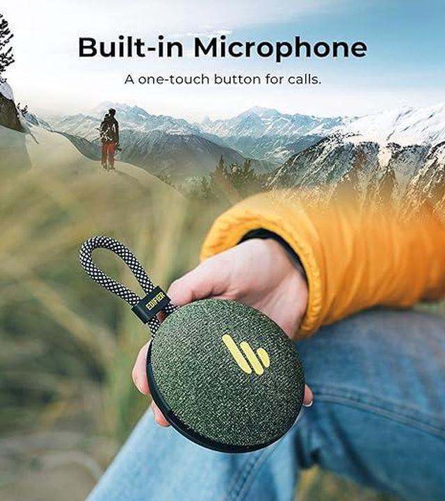 Alt view image 5 of 6 - Edifier MP100 Plus Portable Bluetooth Speaker, Lightweight Travel Speakers with IPX7 Waterproof, Smart 5.3, Clear Microphone, USB-C, Wireless Loudspeaker for Outdoor Party Beach Camping - Forest Green