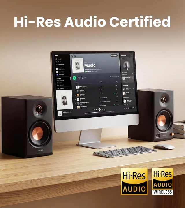Alt view image 5 of 7 - Edifier MR4.5 Bi-Amped Studio Monitor, 80W RMS Bookshelf Speakers - Black