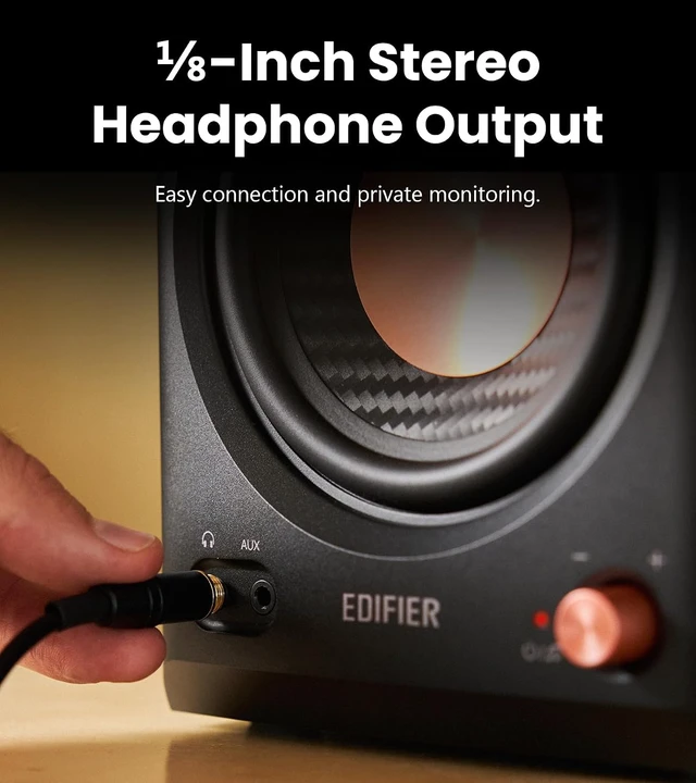 Alt view image 7 of 7 - Edifier MR4.5 Bi-Amped Studio Monitor, 80W RMS Bookshelf Speakers - Black