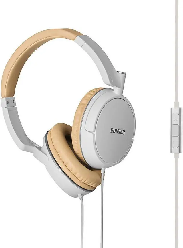 Alt view image 2 of 15 - Edifier P841 Comfortable Noise Isolating Over-Ear Headphones With Microphone And Volume Controls - White