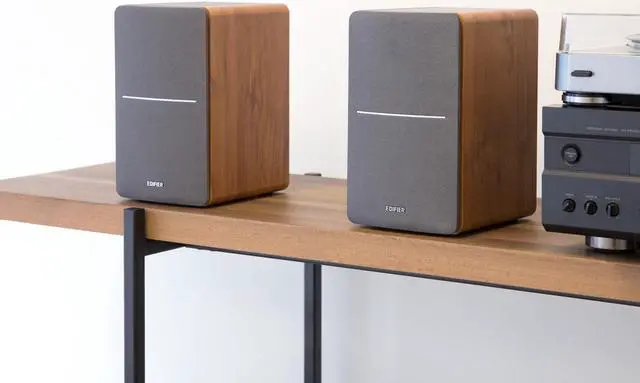 Alt view image 7 of 15 - Edifier P12 Passive Bookshelf Speakers - 2-way Speakers with Built-in Wall-Mount Bracket - Wood Color, Pair