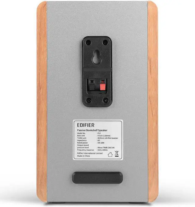 Alt view image 3 of 15 - Edifier P12 Passive Bookshelf Speakers - 2-way Speakers with Built-in Wall-Mount Bracket - Wood Color, Pair
