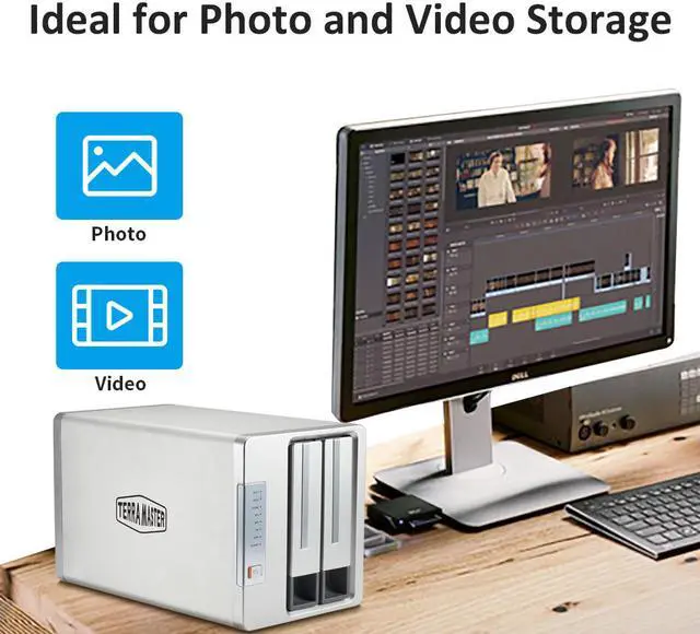 Alt view image 7 of 7 - TerraMaster D2 -300 SSD/Hard Drive Duplicator, USB3.1 (5Gbps) Type C 2Bay SATA External Hard Drive Enclosure (Diskless)
