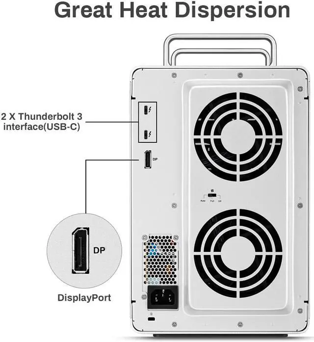 Alt view image 3 of 7 - TerraMaster D8 Thunderbolt 3 (D8-331) Professional-Grade 8-Bay Thunderbolt3 Hardware RAID Enclosure Support RAID 0/1/5/6/10/50 External Hard Drive RAID Storage (Diskless)