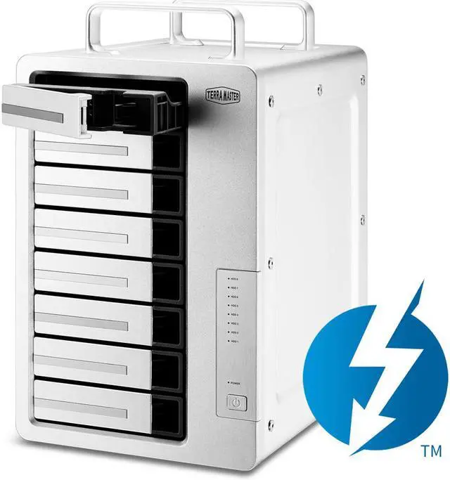 Alt view image 2 of 7 - TerraMaster D8 Thunderbolt 3 (D8-331) Professional-Grade 8-Bay Thunderbolt3 Hardware RAID Enclosure Support RAID 0/1/5/6/10/50 External Hard Drive RAID Storage (Diskless)