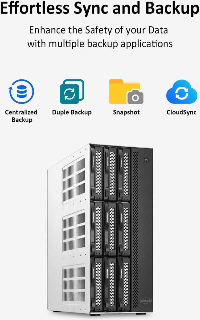 Alt view image 6 of 7 - TERRAMASTER T9-423 9-Bay High Performance NAS DiskStation for SMB with N5105/5095 Quad-core CPU, 8GB DDR4 Memory, 2x 2.5GbE Ports,Network Storage Server (Diskless)