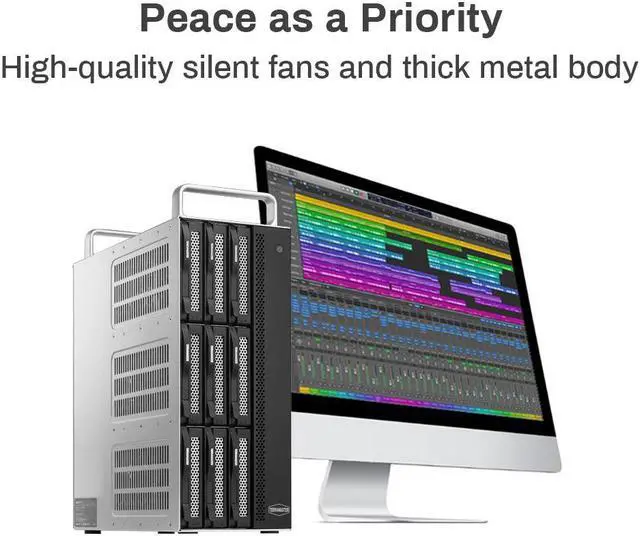 Alt view image 6 of 7 - TERRAMASTER D8-332 Thunderbolt 3 Storage Most Compact Professional-Grade 8-Bay Tower Thunderbolt3 Hardware RAID Enclosure Support RAID 0/1/5/10/JBOD External Hard Drive RAID Storage (Diskless)