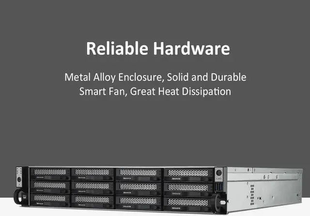 Alt view image 2 of 7 - TERRAMASTER U12-423 2.5GbE NAS Rackmount 2U 12-Bay High Performance DiskStation for SMB with N5105/5095 Quad-core CPU, 4GB DDR4 Memory, 2.5GbE Port x 2, Network Storage Server (Diskless)