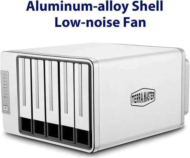Alt view image 2 of 7 - TerraMaster F5-221 NAS 5-Bay Cloud Storage Intel Dual Core 2.0GHz Network Storage (Diskless)