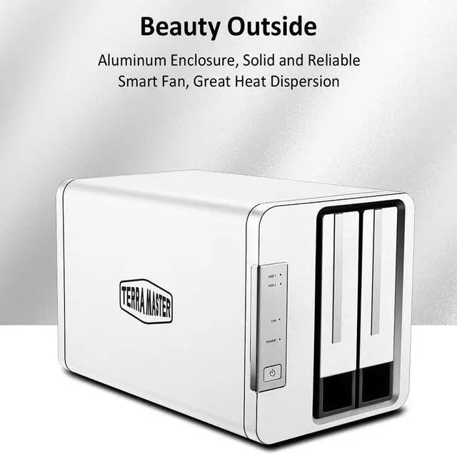 Alt view image 3 of 7 - TERRAMASTER F2-223 2Bay NAS Storage  High Performance for SMB with N4505 Quad-core CPU, 2GB DDR4 Memory, 2.5GbE Port x 2, Network Storage Server (Diskless)
