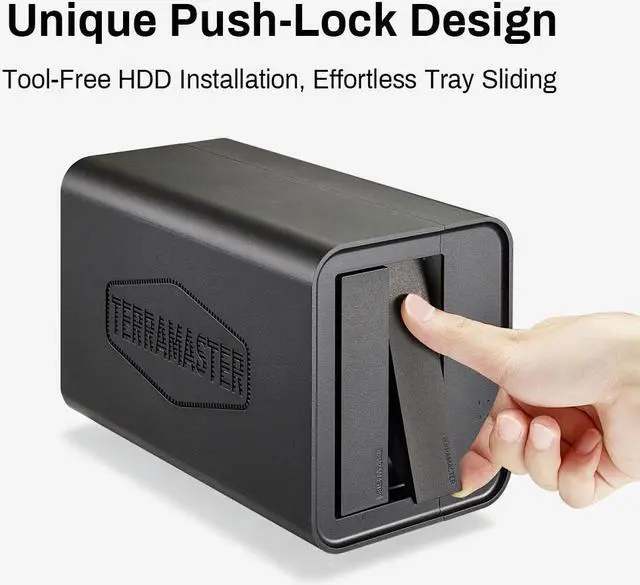 Alt view image 2 of 7 - TERRAMASTER F2-212 2Bay NAS - Quad Core 1GB RAM DDR4 Personal Private Cloud Network Attached Storage DiskStation (Diskless)
