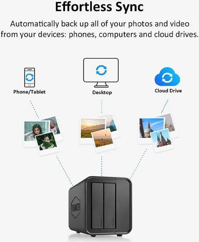 Alt view image 5 of 7 - TERRAMASTER F2-212 2Bay NAS - Quad Core 1GB RAM DDR4 Personal Private Cloud Network Attached Storage DiskStation (Diskless)