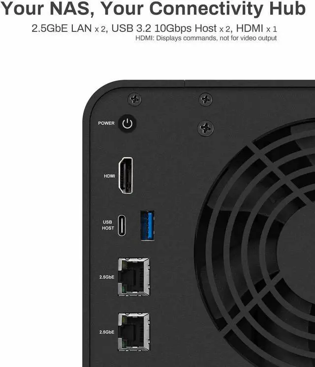 Alt view image 3 of 7 - TERRAMASTER F4-424 NAS Storage 4Bay N95 Quad-Core CPU, 8GB DDR5 RAM x 1, 2.5GbE LAN x 2, Network Attached Storage DiskStation with High Performance (Diskless)