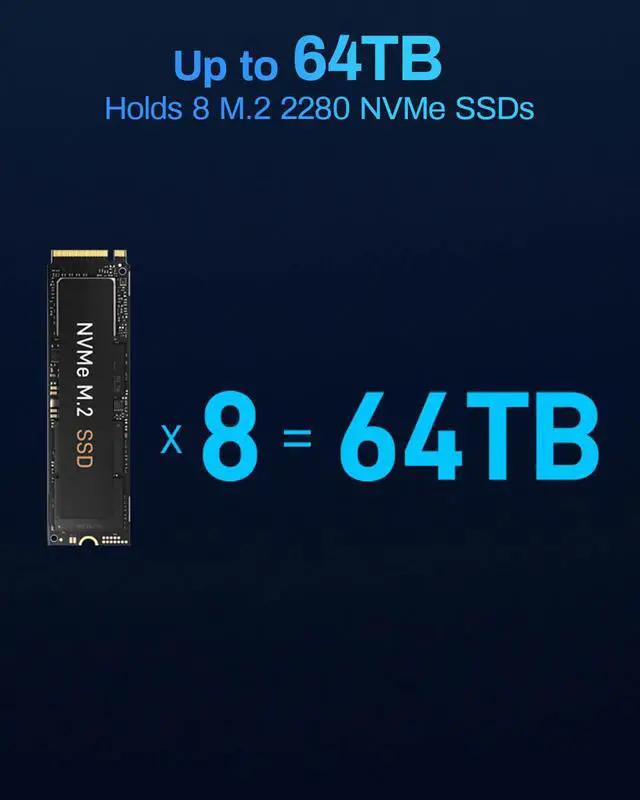 Alt view image 7 of 7 - TERRAMASTER F8 SSD NAS Storage - 8Bay All SSD NAS Server N95 QuadCore CPU, 8GB DDR5 RAM, 10GbE Port, Palm-Sized Powerful Network Attached Storage (Diskless)