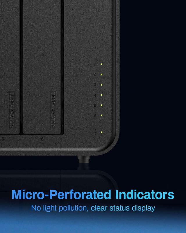 Alt view image 4 of 7 - TERRAMASTER F6-424 Max NAS Storage - 6Bay Core i5 1235U 10-Cores 12-Threads, 8GB DDR5 RAM, Dual 10GbE Ports, Network Attached Storage Peak Performance for Business (Diskless)