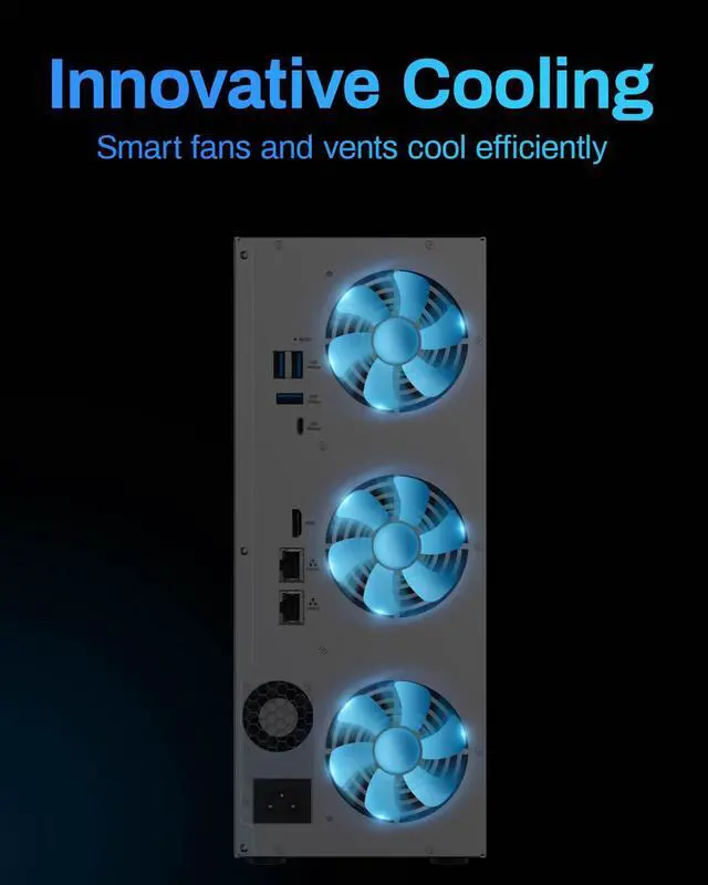 Alt view image 5 of 7 - TERRAMASTER T12-500 Pro NAS Storage - 12Bay Core i7 1255U 10-Cores 12-Threads CPU, 16GB DDR5 RAM, Dual 10GbE Ports, Network Attached Storage Peak Performance for Business (Diskless)