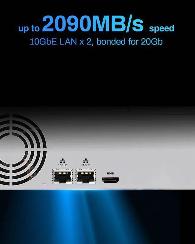Alt view image 4 of 7 - TERRAMASTER U8-500 Plus NAS Storage - 8Bay Core i7 1255U 10-Cores 12-Threads CPU, 16GB DDR5 RAM, Dual 10GbE Ports, 2U Rack Mount Network Attached Storage Peak Performance for Business (Diskless)