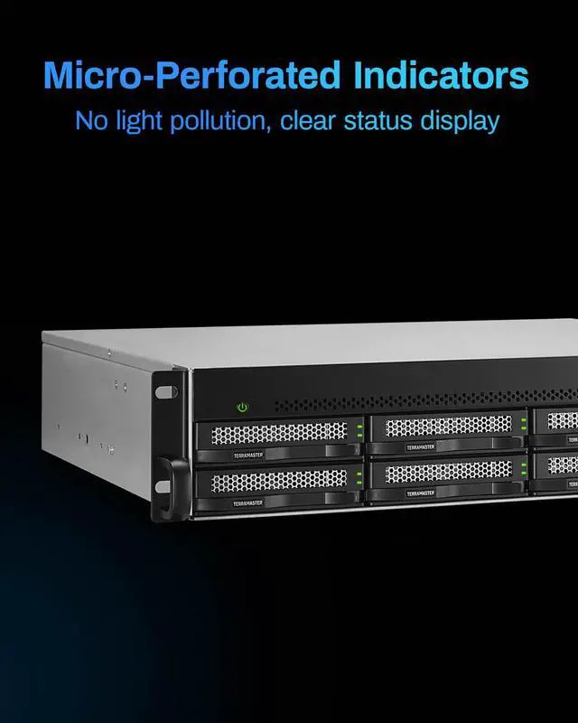 Alt view image 7 of 7 - TERRAMASTER U8-500 Plus NAS Storage - 8Bay Core i7 1255U 10-Cores 12-Threads CPU, 16GB DDR5 RAM, Dual 10GbE Ports, 2U Rack Mount Network Attached Storage Peak Performance for Business (Diskless)