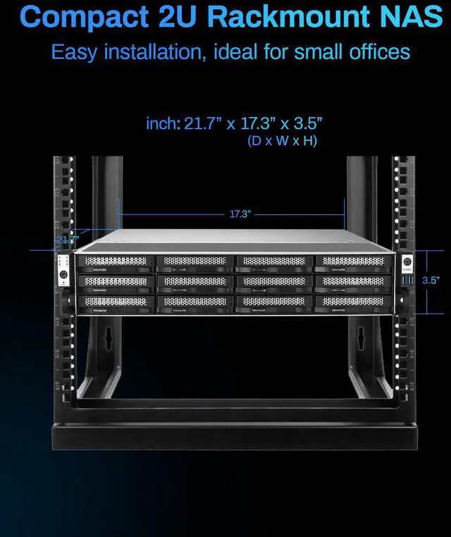 Alt view image 5 of 7 - TERRAMASTER U12-500 Plus NAS Storage - 12Bay Core i7 1255U 10-Cores 12-Threads CPU, 16GB DDR5 RAM, Dual 10GbE Ports, 2U Rack Mount Network Attached Storage Peak Performance for Business (Diskless)