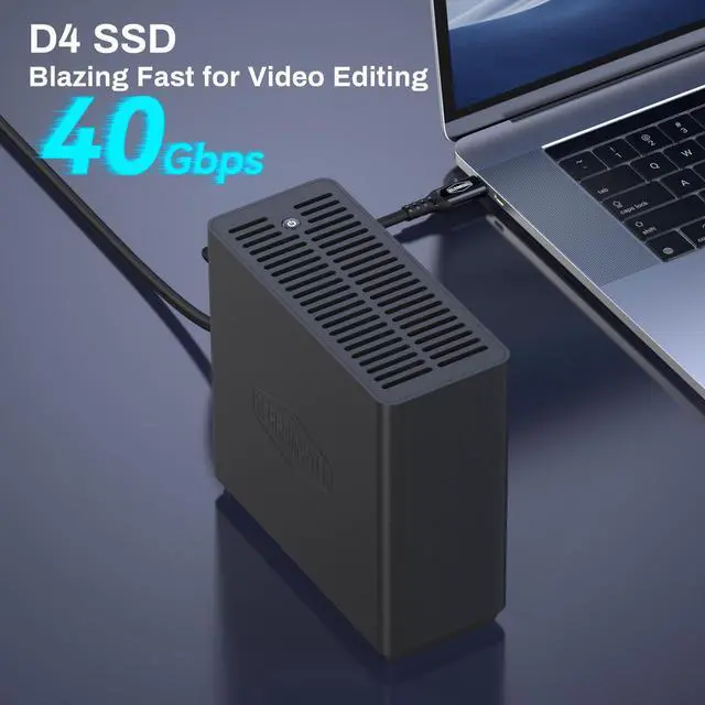 Alt view image 2 of 7 - TERRAMASTER D4 SSD NVMe Enclosure - 4bay USB4 40Gbps Type-C, USB Storage Supports 4 x M.2 NVMe 2280 SSDs, Mobile App for Data Backup Included (Diskless)