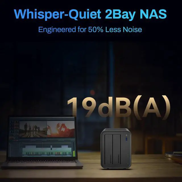 Alt view image 6 of 7 - TERRAMASTER F2-425 2-Bay NAS Storage - Intel x86 Quad-Core CPU, 4GB RAM, 2.5GbE LAN, Network Attached Storage Multimedia Server for Home Users (Diskless)