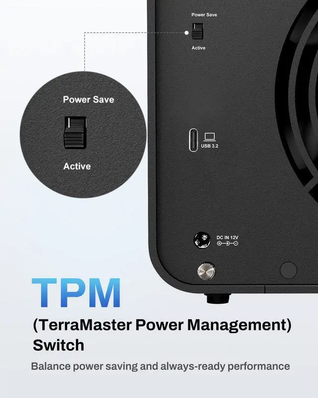Alt view image 4 of 7 - TERRAMASTER D8 Hybrid V2 HDD NVMe Enclosure USB 3.2 Gen 2 10Gbps Type C 8Bay USB Storage Hot Swappable Plug and Play (Diskless)