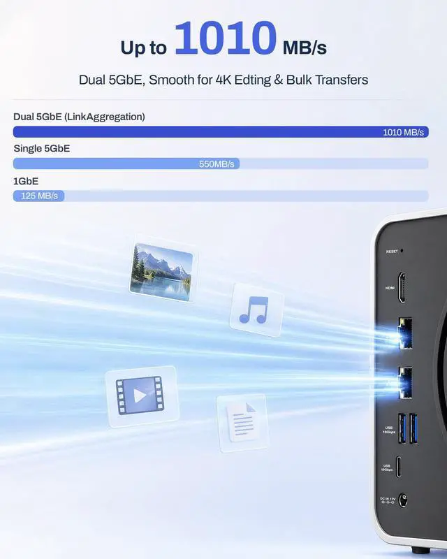 Alt view image 4 of 7 - TERRAMASTER F4-425 Pro - 4Bay, Intel N350 8-Core, 16GB DDR5, 5GbE LAN x 2, M.2 Slot x 3, AI-Native OS TOS 7, OpenClaw Supported, Network Attached Storage for Multimedia and Virtualization (Diskless)