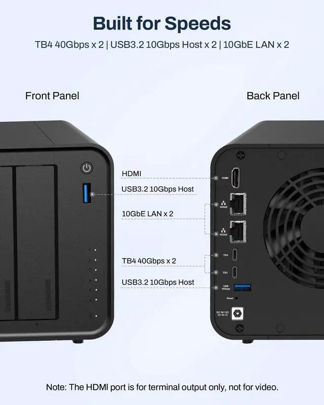 Alt view image 7 of 7 - TERRAMASTER F6-425 Pro NAS Server, Intel Core i3-1315U, 8GB DDR5 | 10GbE LAN x 2, TB4 Port x 2, AI-Native OS TOS 7, OpenClaw Supported, Network Attached Storage for Creators (Diskless)