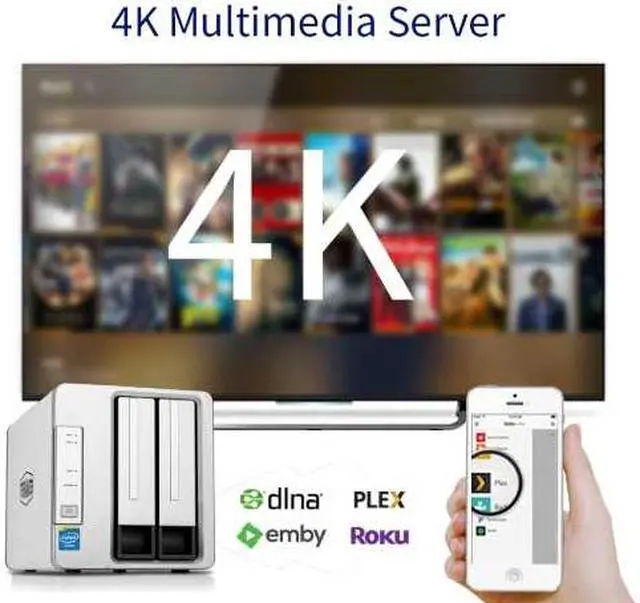 Alt view image 5 of 9 - TerraMaster F2-221 NAS 2-Bay Cloud Storage Intel Dual Core 2.0GHz Plex Media Server Network Storage (Diskless)