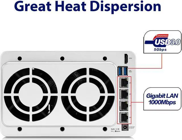 Alt view image 3 of 7 - TerraMaster F4-421 NAS 4-Bay Cloud Storage Intel Quad Core 1.5GHz Plex Media Server Network Storage (Diskless)