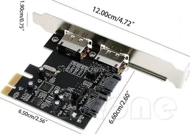 Alt view image 5 of 5 - 2 SATA 2 eSATA 6 Gbps 3.0 to PCI-E Express Control Card Adapter 6Gbps Converter