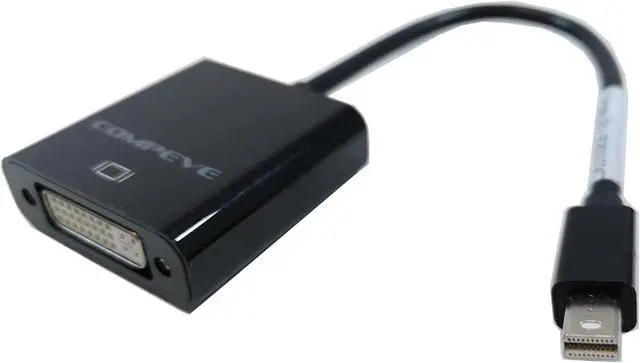 Alt view image 6 of 6 - Compeve mini DP Thunderbolt to DVI Adapter Cable Converter Black 562600100402