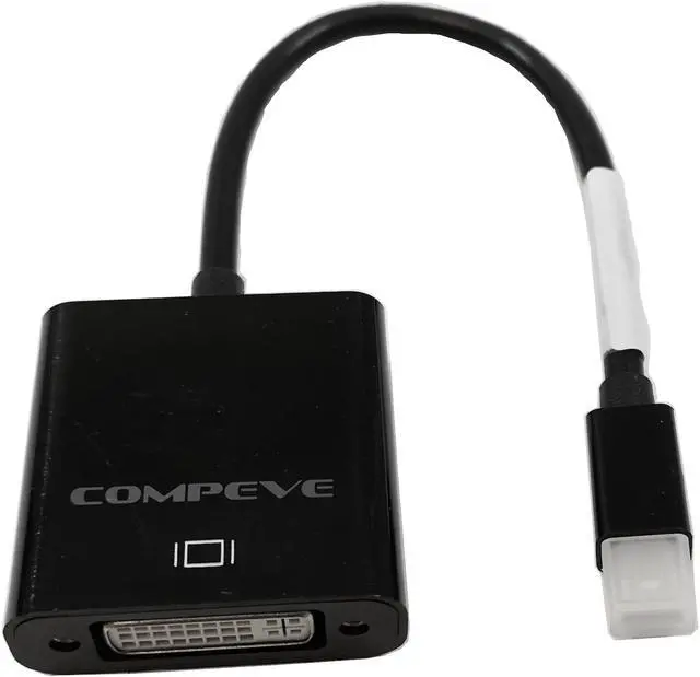 Alt view image 2 of 6 - Compeve mini DP Thunderbolt to DVI Adapter Cable Converter Black 562600100402