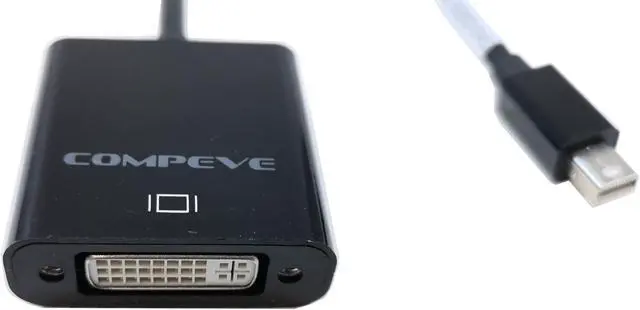 Alt view image 5 of 6 - Compeve mini DP Thunderbolt to DVI Adapter Cable Converter Black 562600100402