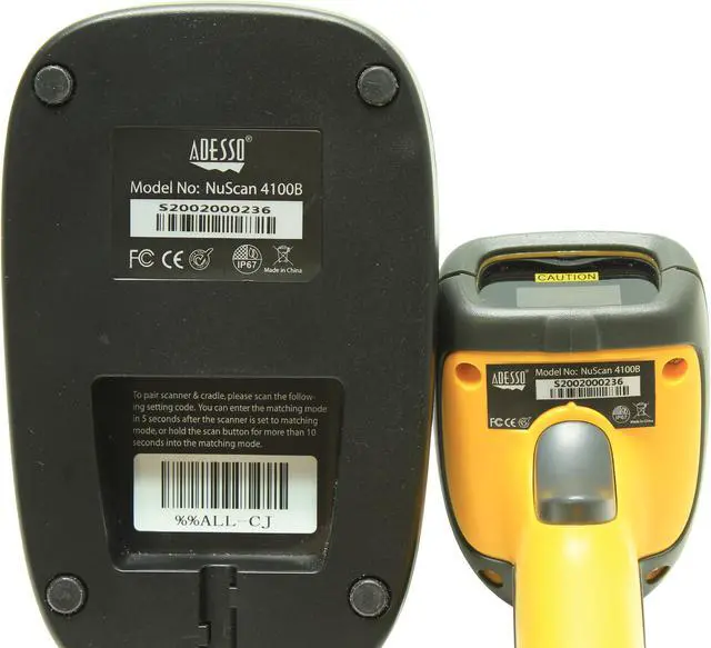 Alt view image 4 of 5 - Adesso NuScan 4100B wireless barcode scanner Bluetooth 3.0 NUSCAN4100B