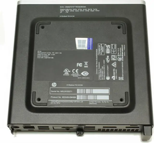 Alt view image 5 of 6 - HP EliteDesk 705 G4 Mini PC AMD Ryzen 5 Pro 2400G M.2. 256Gb RAM 8Gb 6DX40US#ABA