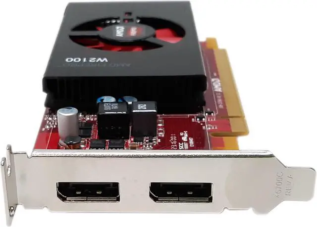 Alt view image 2 of 3 - HP AMD FirePro W2100 2GB 128bit DDR3 PCI-E 3.0 2xDP 102C5790900 762896-001 763264-001