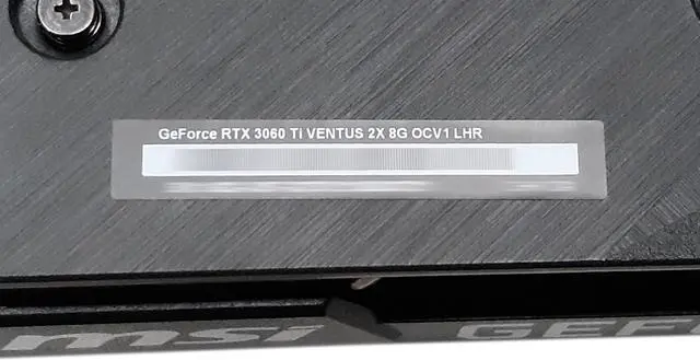 Alt view image 5 of 5 - MSI Nvidia GeForce RTX 3060 TI Ventus 2x 8GB OCV1 LHR PCIe4 x16 HDMI 3xDP