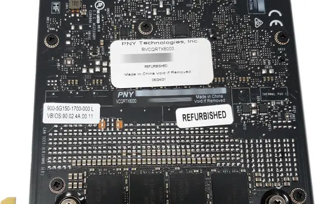 Alt view image 6 of 6 - PNY nVidia Quadro RTX 8000 48GB GDDR6 ECC USB-C VCQRTX8000 900-5G150-1700-000