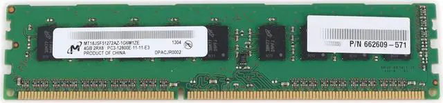 Main image of HP Micron MT18JSF51272AZ-1G6M1 4GB PC3-12800E DDR3-1600 ECC 240-Pin 662609-571